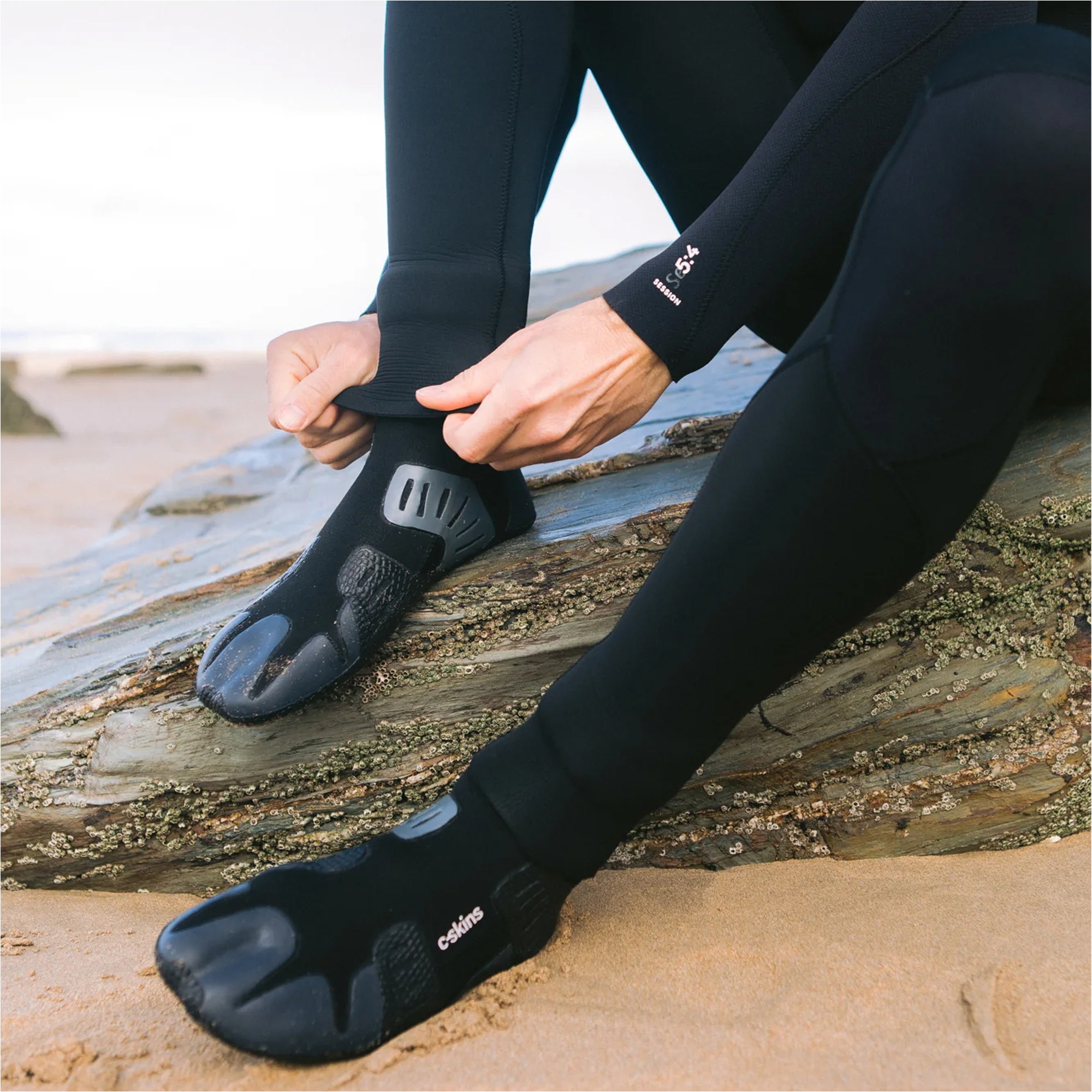2026 C-Skins Session 5mm Hidden Split Toe Boots C-BOSE5HST - Black / Charcoal
